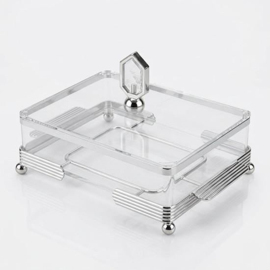 Acrylic & Metal Rectangular Serving Platter Small